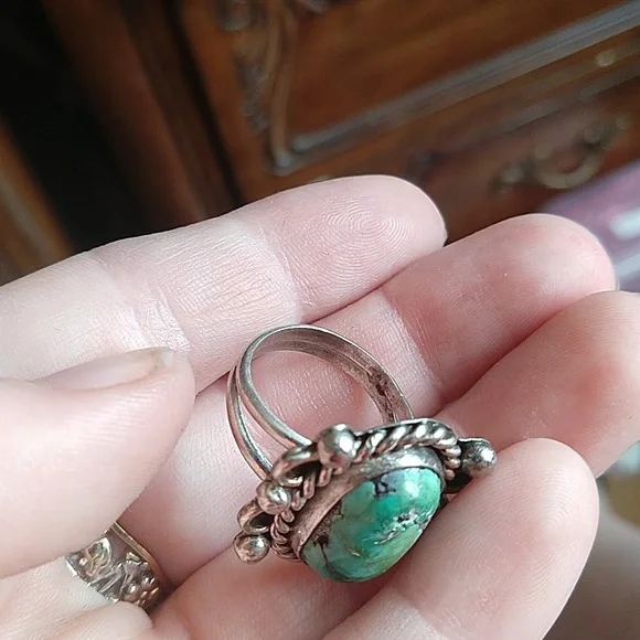 Native American sterling silver 925 turquoise ring vintage - Picture 8 of 13